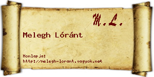 Melegh Lóránt névjegykártya